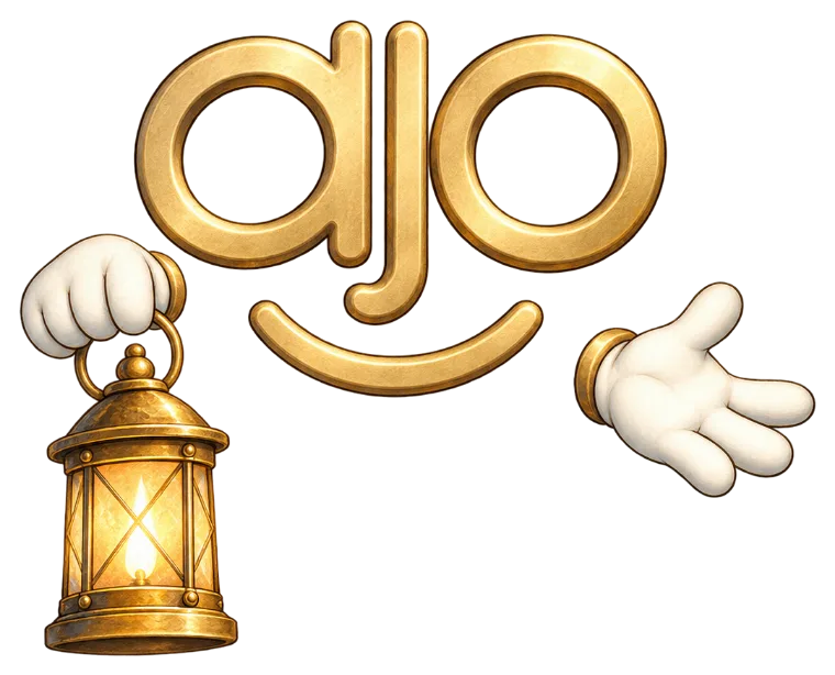 Ajo holding a small glowing lantern, lighting the way.